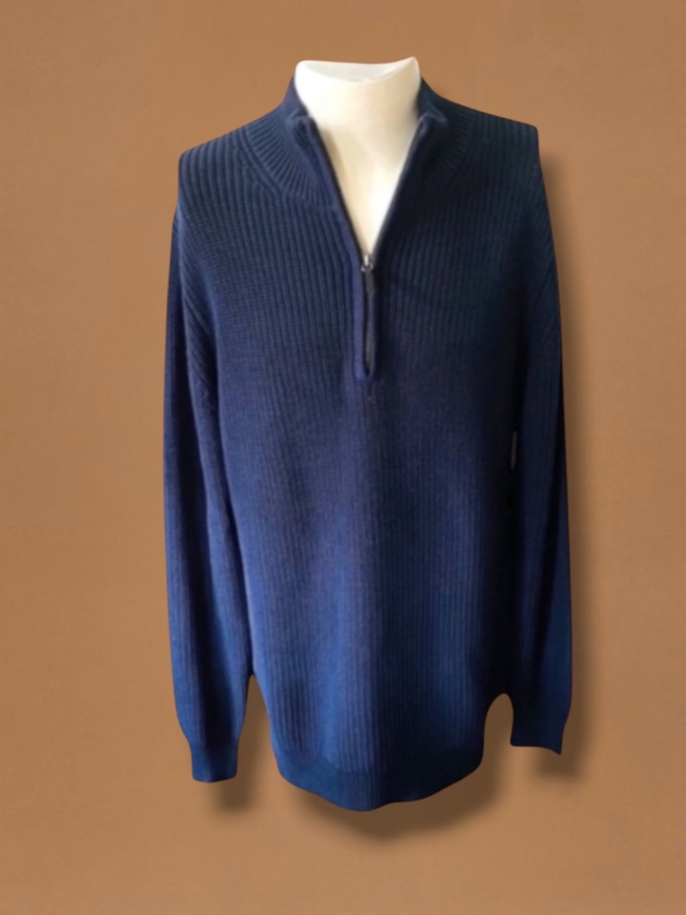 New! GOODLIFE Chunky Knit Blue Cotton Sweater Size X- Large